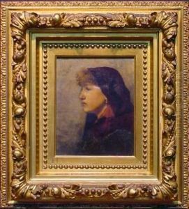 Portrait Of A Woman With A Blood Red Cape by Richard Creifelds