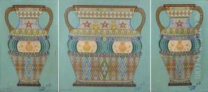 Tryptique Aux Vases by Fleury Joseph Crepin