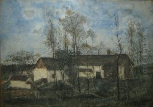 "chaumieres Brabanconnes". by Louis Joseph Desire Crepin