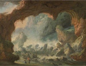 Landscape With A Cave by Louis-Philippe Crepin