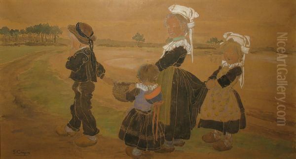 Enfants Bretons En Chemin - view 1