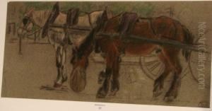 Deux Chevaux Atteles by Suzanne Crepin