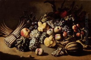 Natura Morta Di Frutta E Ortaggi by Giovanni Battista Crescenzi