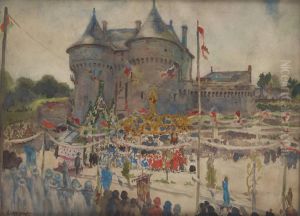 Cortege Au Chateau Debeersel by Adolphe Crespin
