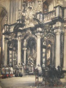 'st. Sauveur A Bruges'. by Louis Charles Crespin