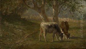 Due Mucche Al Pascolo by Carlo Cressini