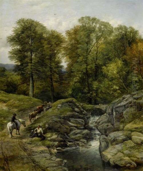 Herdsmen At A Mountain Stream - view 1