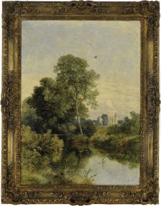 A View Of Bolton Abbey, Yorkshire, With The River In The Foreground