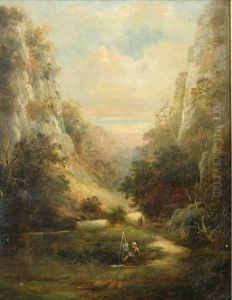 Artist At Work In A Gorge