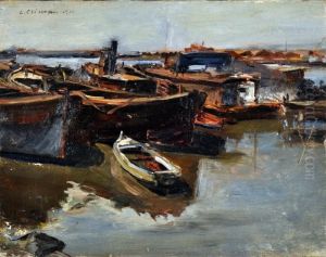 Barche Al Molo by Luigi Crisconio