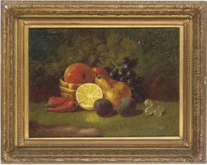 Chillies, Apples, An Orange, A Pear, Plums And Grapes On A Mossy Bank Chillies, Apples, An Orange, A Pear, Plums And Grapes On A Mossy Bank