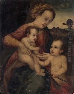 Madonna Con Bambino E San Giovannino by Francesco Franciabigio