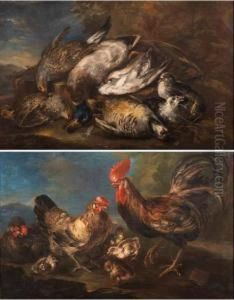 Gallinacei In Un Paesaggio by Angelo Maria Crivelli, Il Crivellone