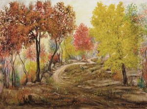 Autumn, Path Through The Woods by Edna Earl Crocker