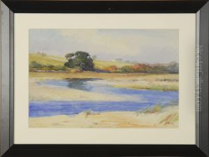 Landscape With Winding Marsh by Marion E. Crocker