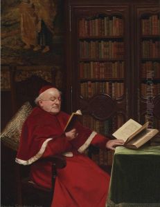Cardinal In His Study by Georges Croegaert