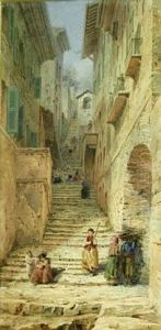 Scalinata Con Figure by Arthur Croft