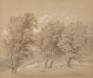 Bewaldete Landschaft Mithirtem by Georg Heinrich Croll Crola