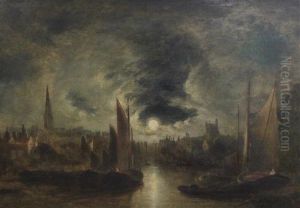 Moonlit Norwich River Landscape