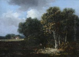 Traveler And Dog On A Country Road by John Crome