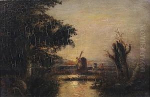 Windmill At Sunset by John Berney Crome