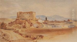 Paysage Au Village Et Fort