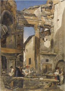 The Fish Market, Rome by Thomas Hartley Cromek