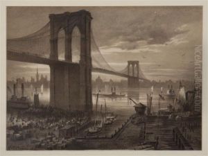 A Pair Of New York City Skylines by Rudolf (Daniel Ludwig) Cronau
