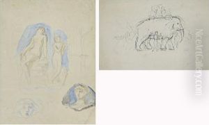 Croquis De Scene Antique by Henry Cros