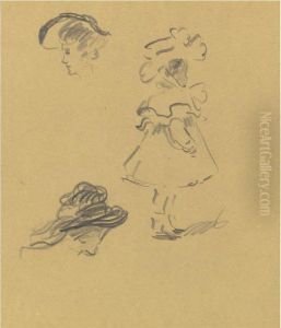 Two Women In Hats And A Child: A Sketch Two Women In Hats And A Child: A Sketch