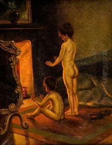 Bambini Al Focolare by Luigi Crosio