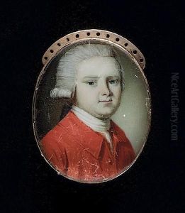 A Gentleman, Wearing Red Coat, White Cravat And Powdered Wig Worn by Richard Crosse
