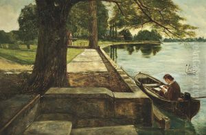 Shelley At Marlow Writing The Dedication Of The Revolt Of Islam To His Wife On Its Completion In 1817. "so Now My Summer Task Is Ended, Etc." by Eyre Crowe