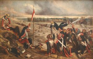 Napoleonic Soldiers After The Battle Of Hougoumont by Eyre Crowe