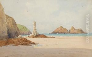 Figures In A Rocky Coastal Landscape