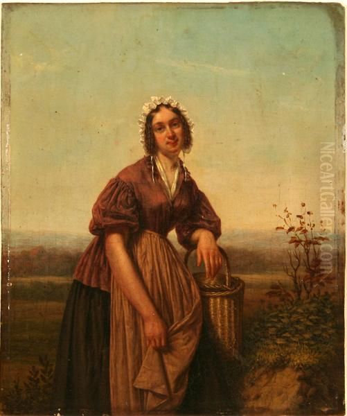 Woman With Basket - view 1