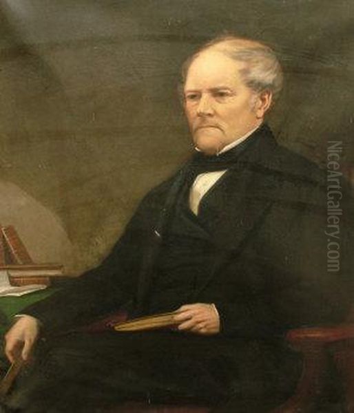 Portrait Of Thomas Stevenson Tweedie Of Quarter,seated Wearing A Dark Coat And Holding A Book" - view 1