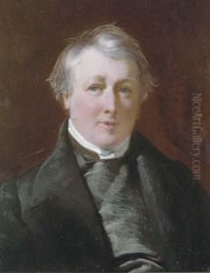 A Gentleman, Seated In A Black Coat And Grey Waistcoat