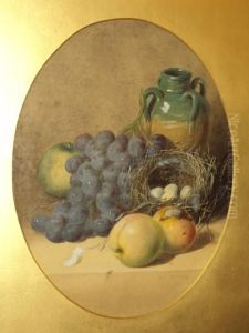 Still Life Of Fruit, Jug And Birds Nest Witheggs by William Cruickshank