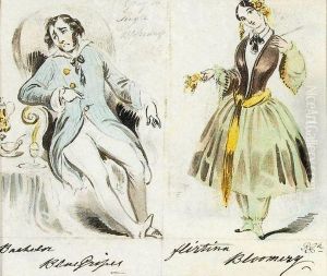 "bachelor Blue Gripes", & "flirtina Bloomery" by I. Robert and George Cruikshank