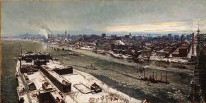 View Of Manhattan In Winter by Sebastien Cruset