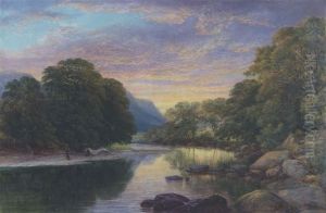 'on The Conway, Near Bettws Y Coed, N. Wales' by William Harold Cubley