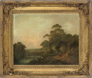 An Angler On A River Bank