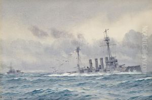 The Sinking Of H.m.s. 
Warrior by Alma Claude Burlton Cull