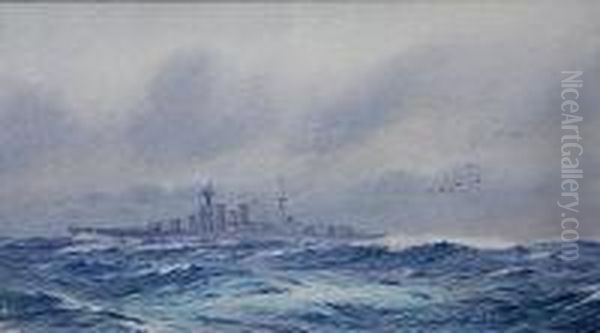 Hms Hood In The Atlantic - view 1