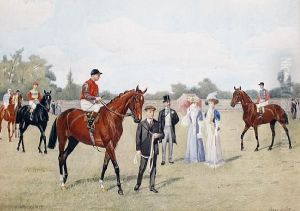 A Group Of Four Horse Racing Studies: by Isaac Cullin