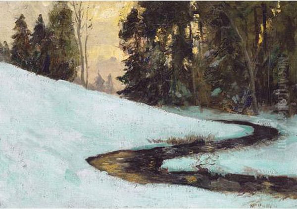 Laurentian Creek In Winter - view 1