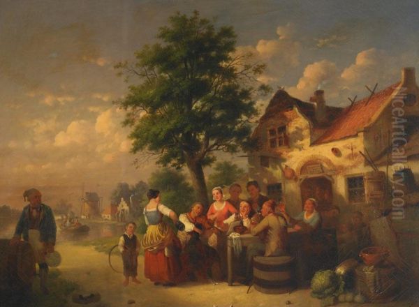 Village Merrymakers Outside A Dutch Tavern - view 1