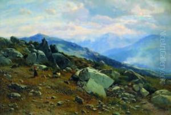 Scorcio Di Paesaggio Con Contadinella - view 1
