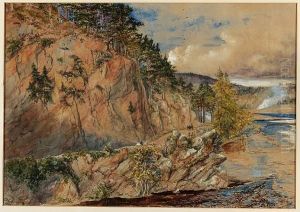 Figures On A River-side Track; The Water Mill, A Pair by Constance Fredericka Cumming